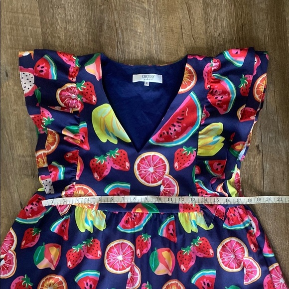 Crosby by Mollie Burch Holden Dress Fruit Print Size M - Picture 7 of 10